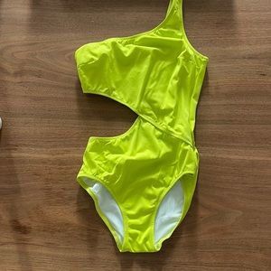 Solid and striped Claudia cut out one piece